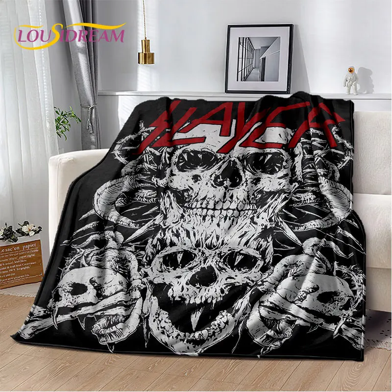 Slayer Heavy Metal Band Soft Plush Blanket,Flannel Blanket Throw Blanket for Living Room Bedroom Bed Sofa Picnic Cover Warm Kids