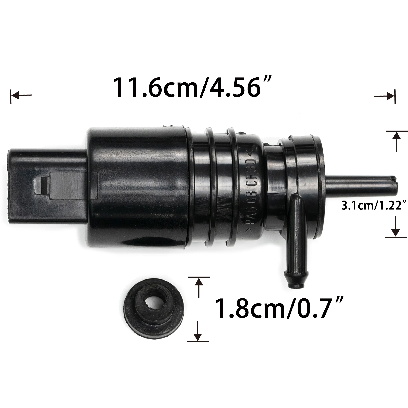 Erick\'s Wiper Front Windshield Windscreen Wiper Washer Pump Motor with Grommet For BMW E60 E61 E65 E66 E82 E90 E88 E91 E92