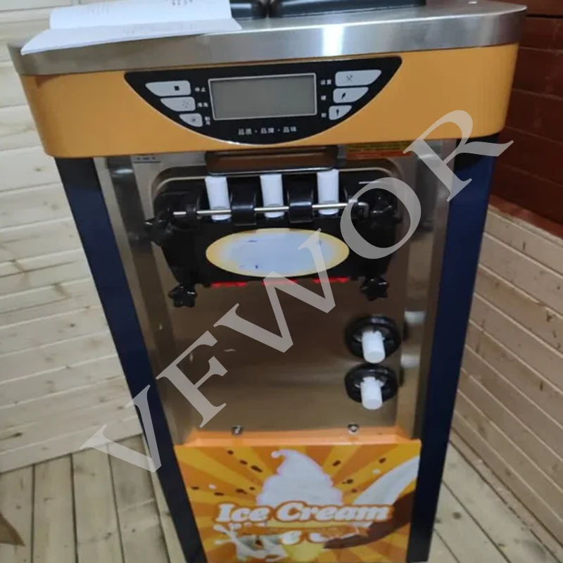 New Electric Vertical Commercial High Productivity Soft Ice Cream Machine Stainless Steel