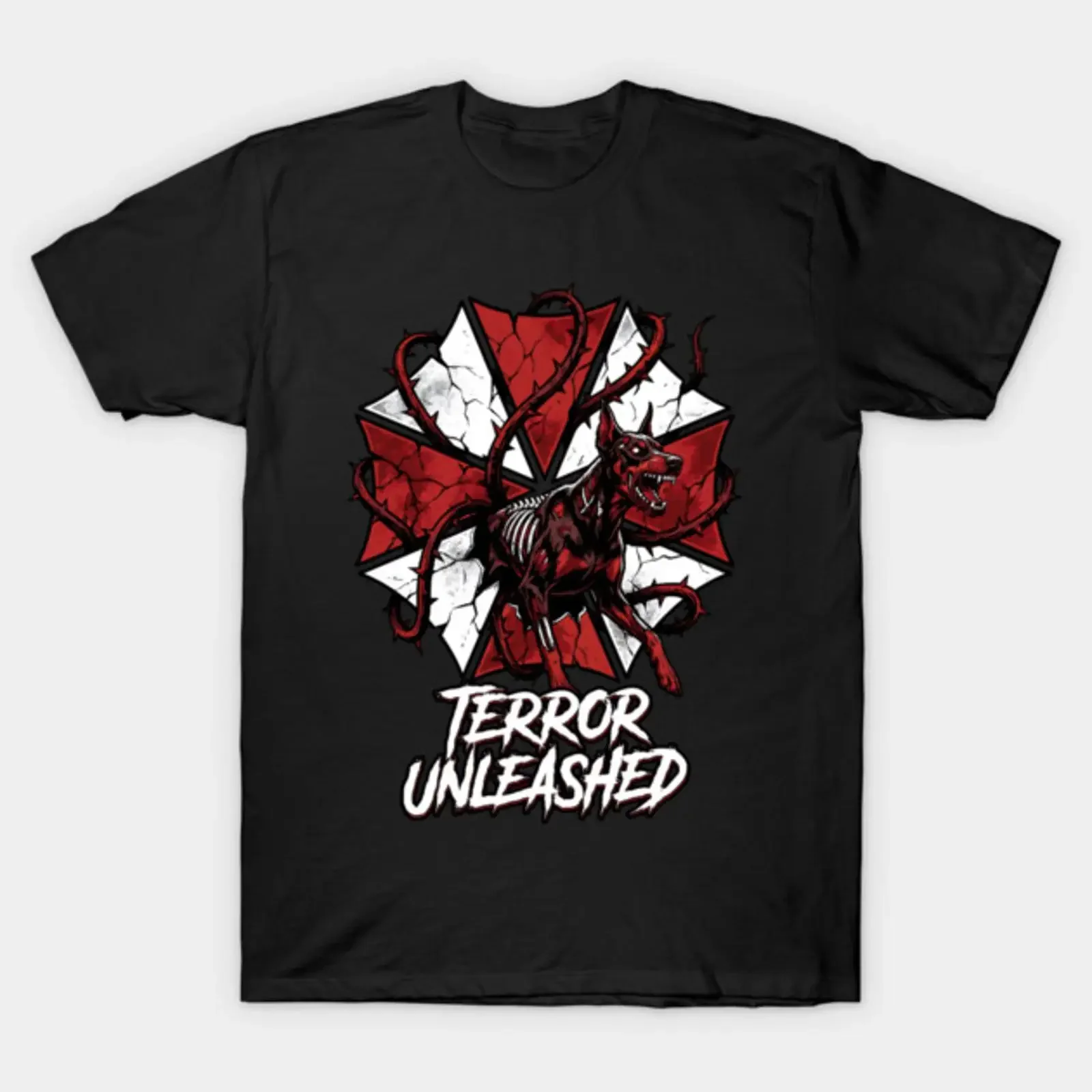 Terror Unleashed Horror Dog T Shirt vintage Washed Soft Versatile Top For Everyday Wear fashion Unisex homme Stretched Stylish