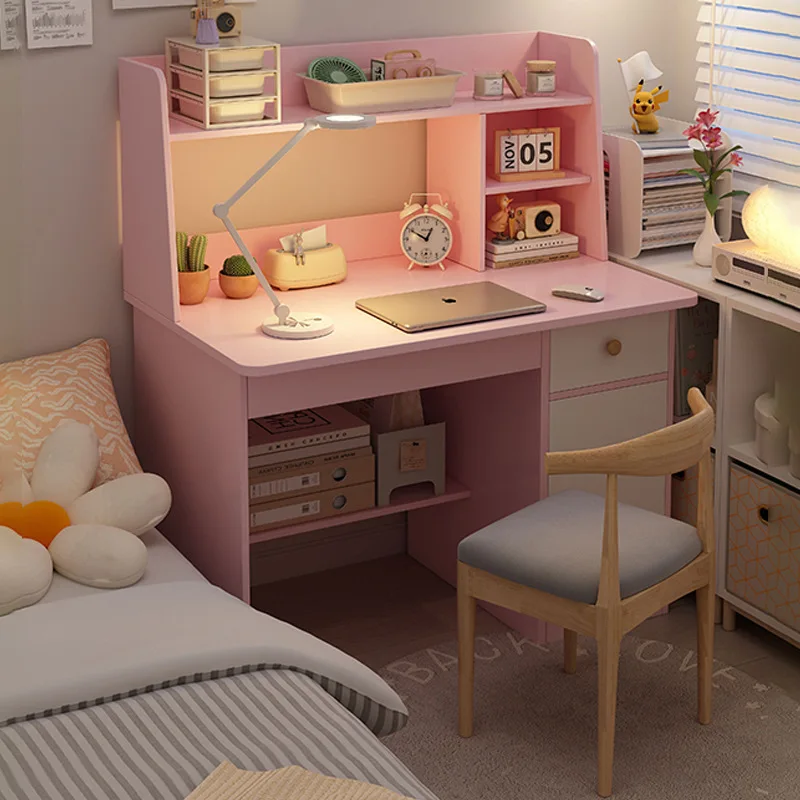 Desk bookshelf integrated multi-functional table and chairs simple computer table home bedroom students learn to write small