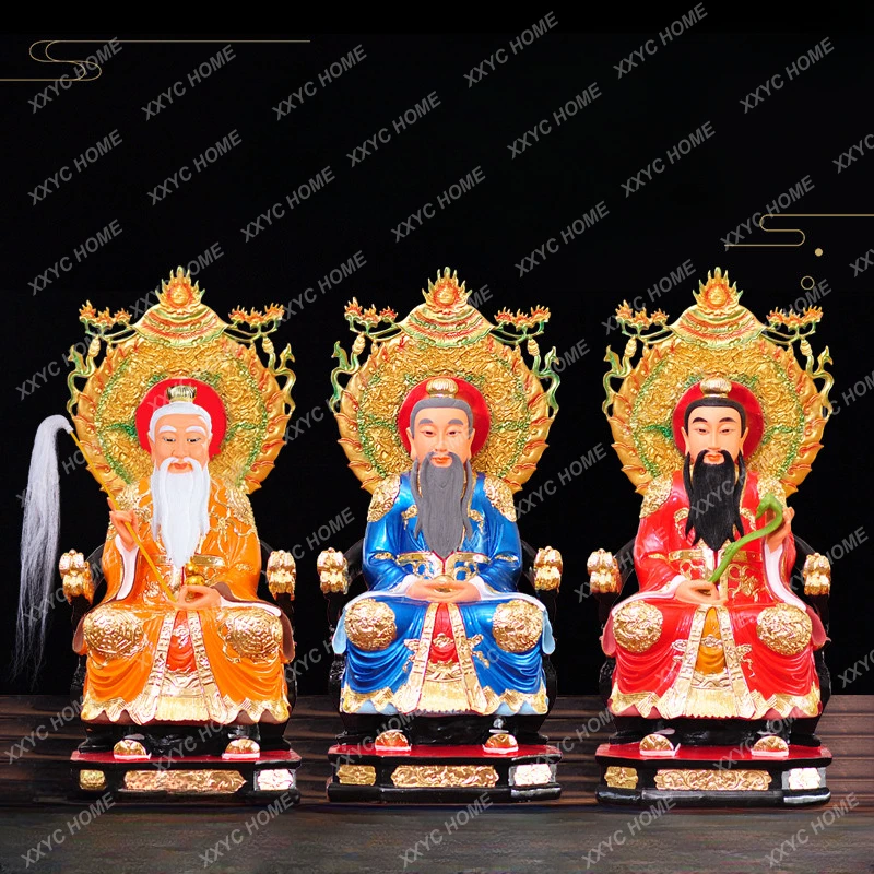 Pre-Originator Statue of God Yuanshi Moral Lingbao Tianzun Shop New Taishang Laojun Statue Resin Fiberglass Buddha Statue