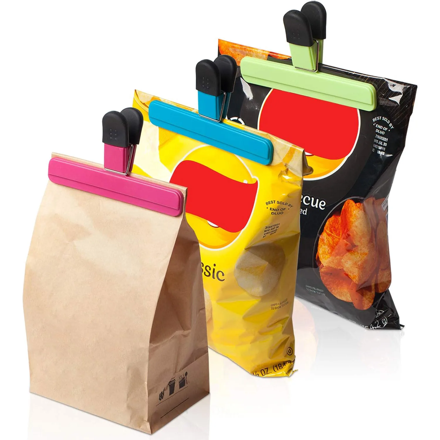 1-10 Food Clips, Large Bag Clips For Food Storage, Snack Clips With Sealed Handles