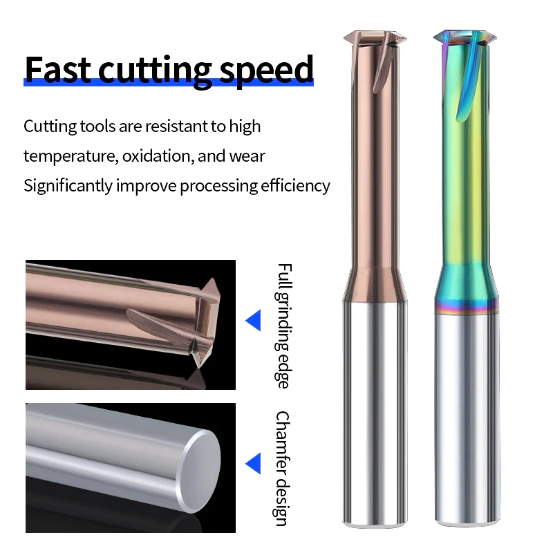 Thread Milling Cutter HRC68 Carbide America Cutter Single Tooth UNC 9/16-18 Tungsten Steel EndMill Machining For Aluminum Steel