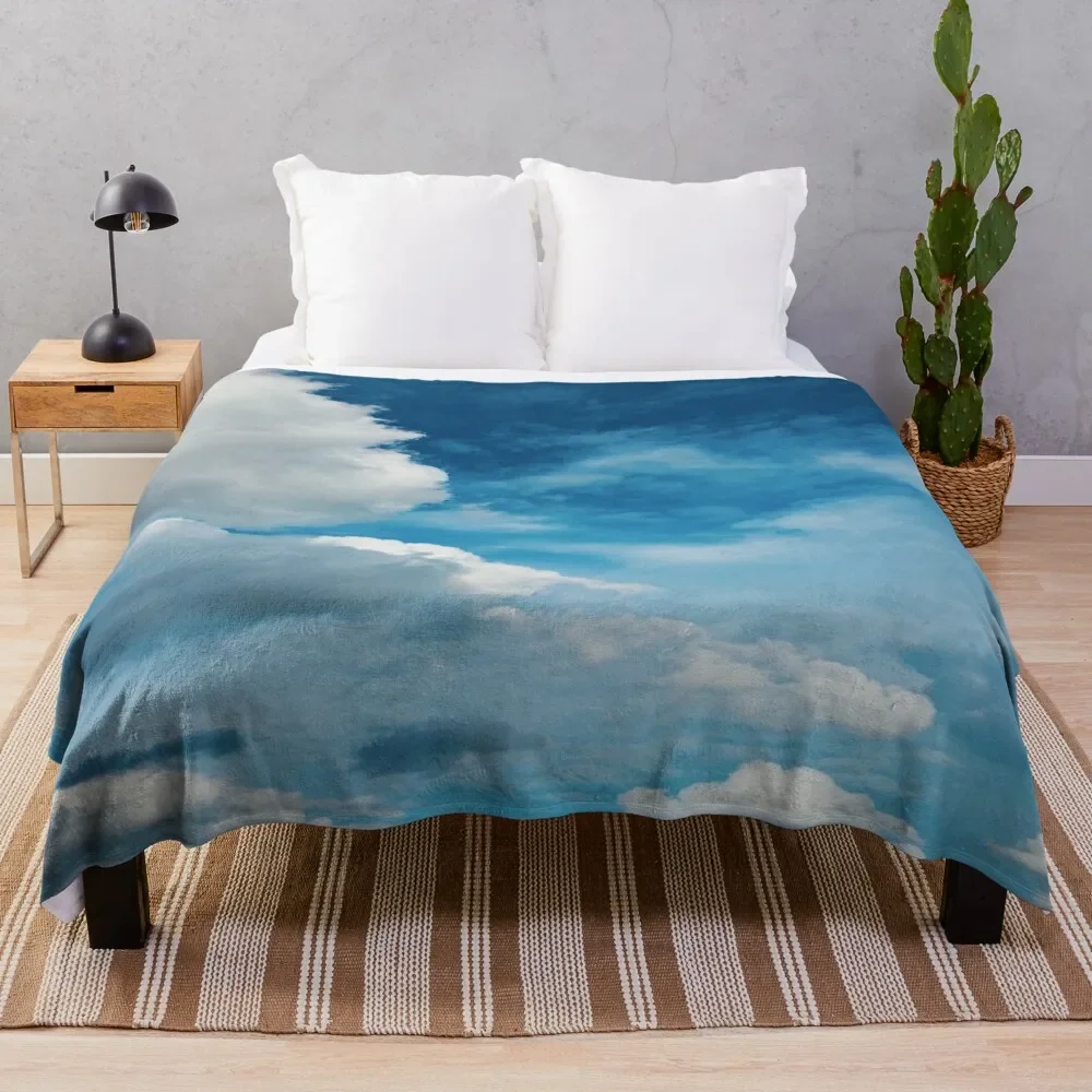 Blue sky photography series Throw Blanket Summer Bedding Blankets Multi-Purpose