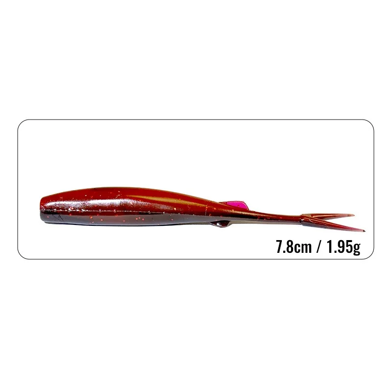 10 Stück Schwimmende Bionische Köder Gabelschweif-Weichköder Hochsalzbeständiger Köder Bissfester Wildbass-Köder Angelzubehör – Detail 11