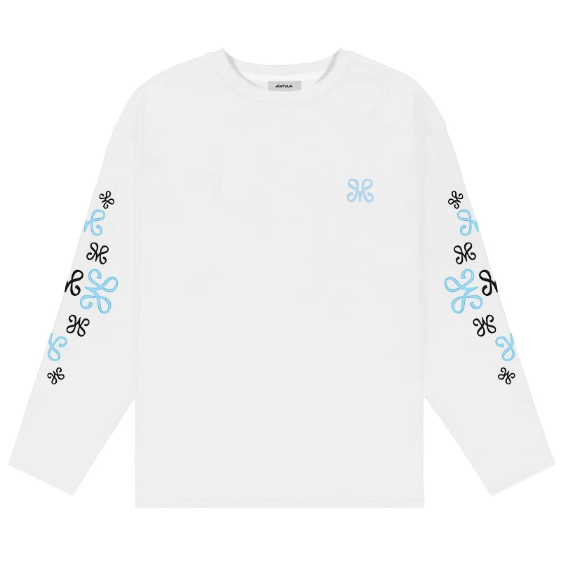 Harajuku Punk Hip-Hop Grafik Langarm-T-Shirt mit Aufdruck Y2k Modisches Ästhetisches Herren-Sport-T-Shirt mit Rundhalsausschnitt in Unifarbe