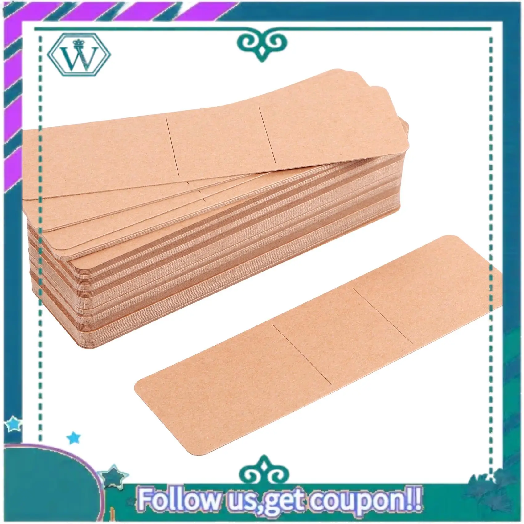 Upgraded 70 Pieces Kraft Bookmark Holder DIY Resin Bookmarks Blank Display Cards For Bookmark Gift Wrapping