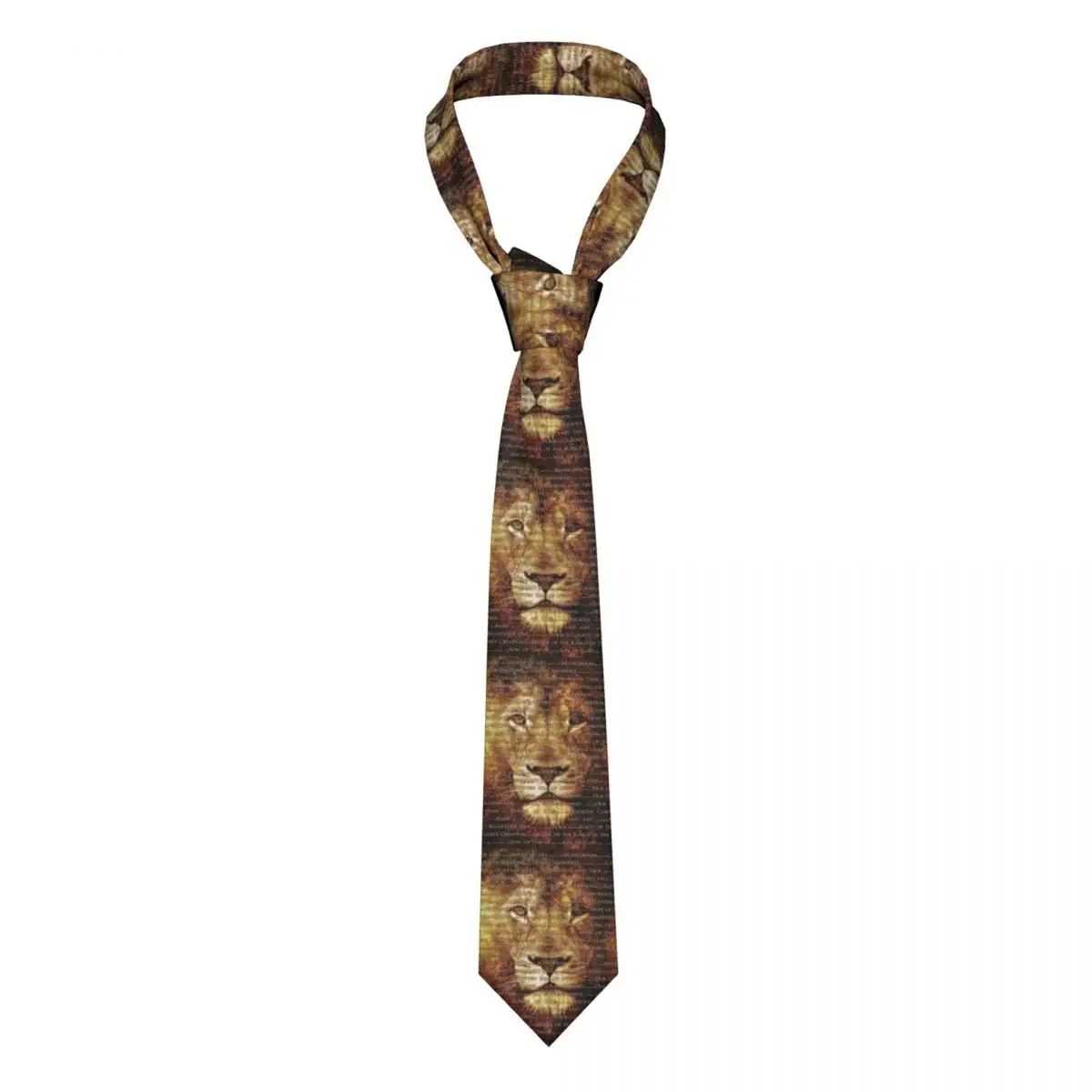 

The Names Of God Jesus Lion Necktie Mens Personalized Silk Christian Catholic Neck Tie for Wedding