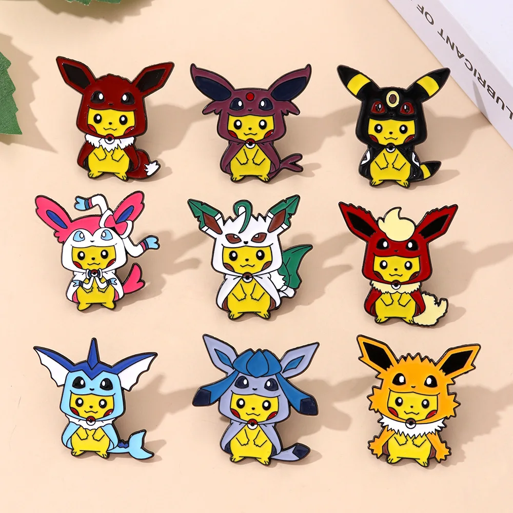 Брошь-значок-Покемон-с-эффектом-капающего-масла-милая-аниме-фигурка-Пикачу-игрушка-кукла-Кавай-брошь-для-сумки-одежды-брюк-подарок-оптом