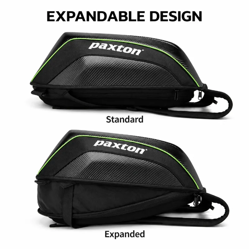 Motorcycle Backpack Expandable Hard Shell Riding Bag with Reflective Details Adjustable Straps for Travel Commuting