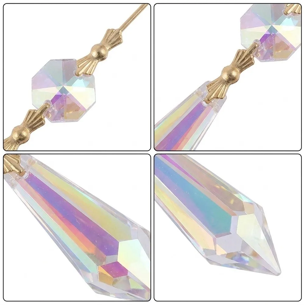 Chandelier Accessories Hanging Prisms Gold Butterfly Clips Luxurious Appearance Easy Installation Chandelier Crystals
