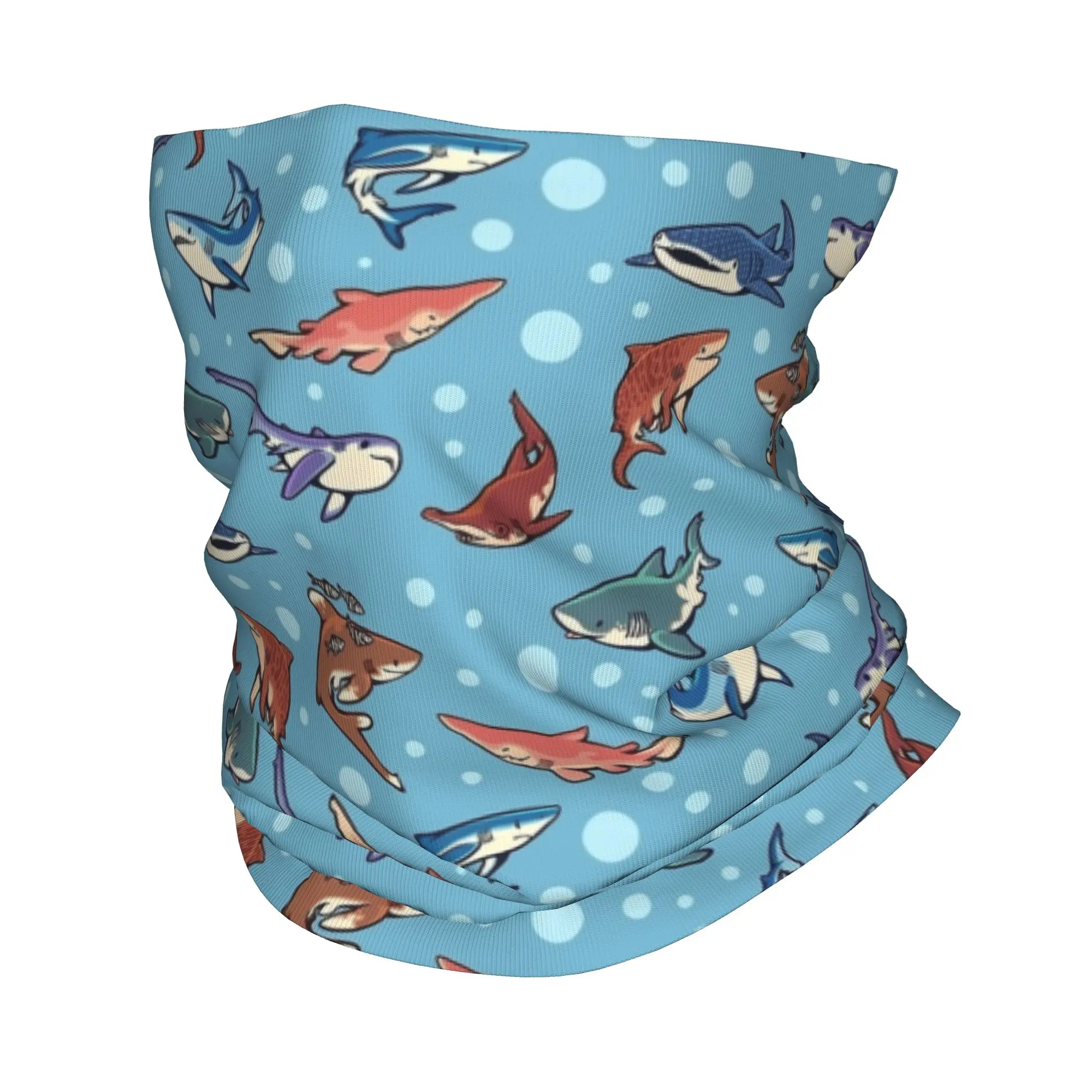 Sharks in the Light Blue Ocean Shark Bandana Neck Cover  Wrap Scarf Multifunctional Headwear Cycling Adult Windproof