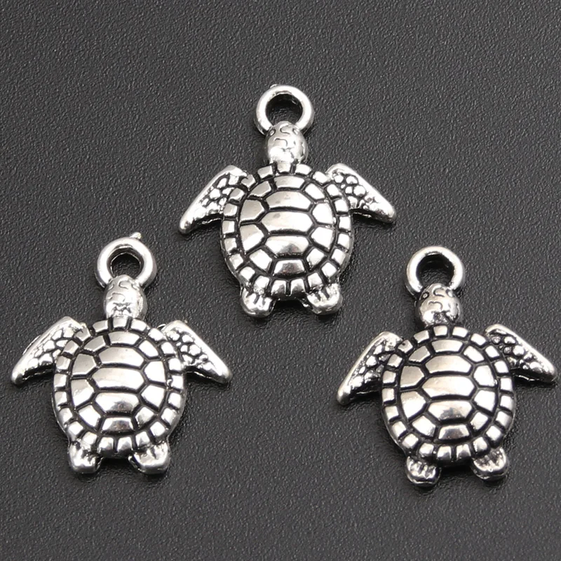 30pcs  Silver Color Zinc Alloy Turtle Charms Pendant DIY Jewelry Findings Fits Bracelet Necklace A2779