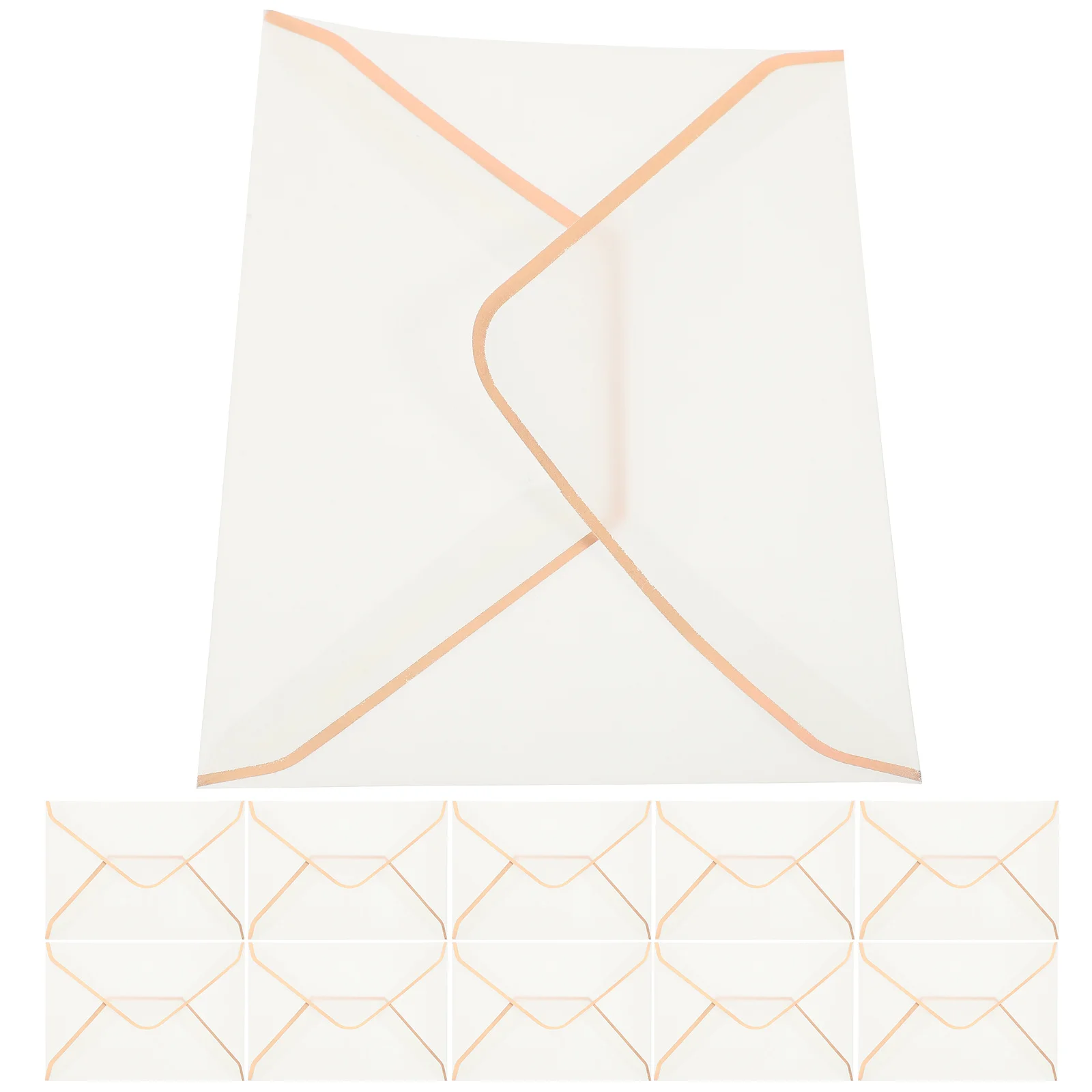 10Pcs Hot Stamping Envelopes Smooth Transparent Wedding Invitation Envelopes for Greeting Cards Birthday Party Celebration