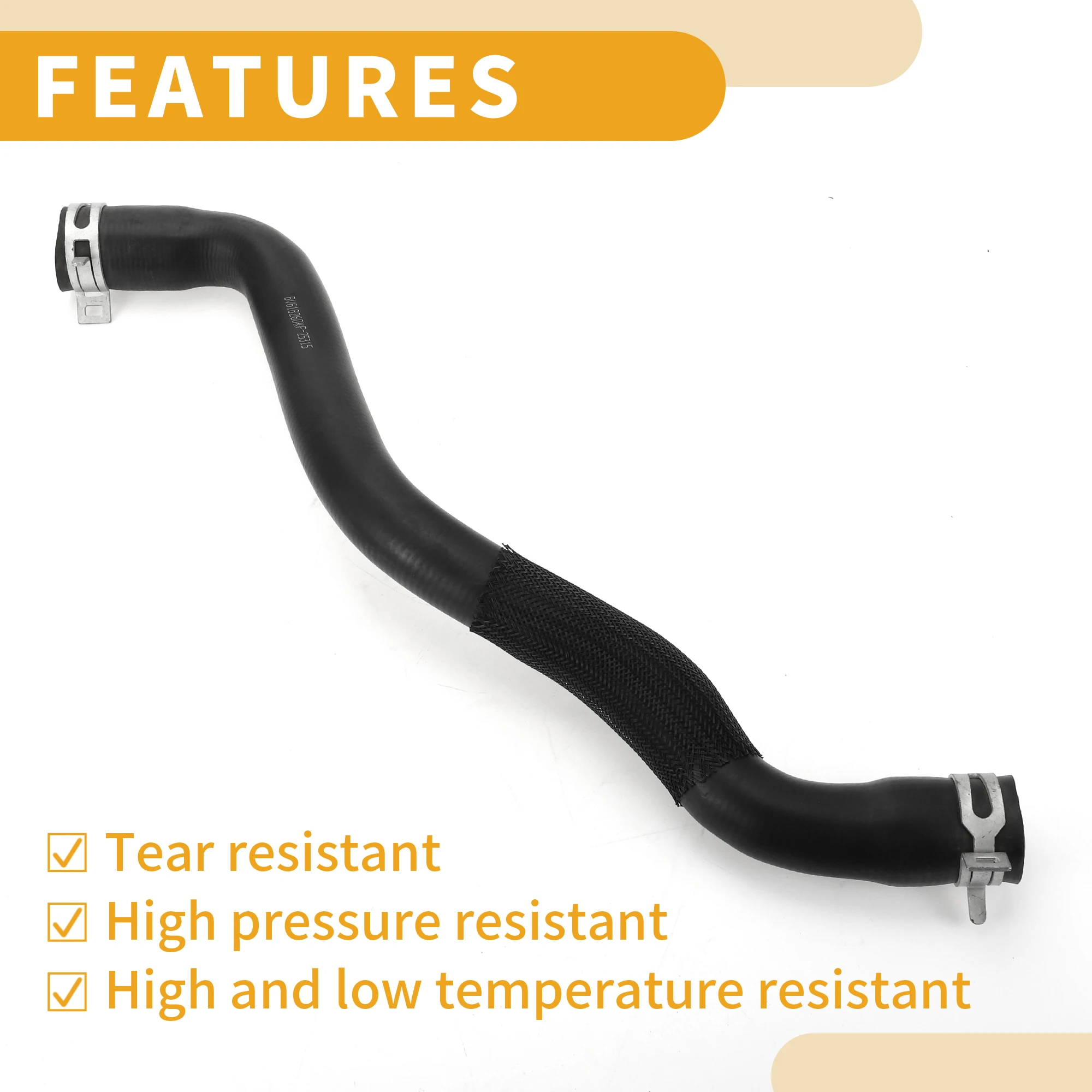 UXCELL Radiator Hose No.BV618260KF Upper Coolant Water Hose Pipe for Ford Focus Mk3 1.6 2.0 2010-2020 Black Good Sealing