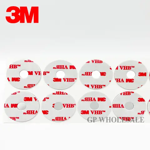 wholesale 60 círculos 3M VHB 4941 Adhesivo fuerte Almohadillas de montaje adhesivas dobles Orificio de arandelas para soporte de teléfono emergente redondo 30 mm