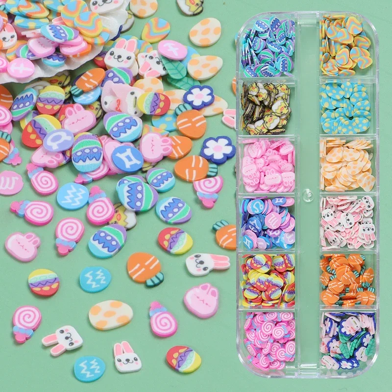 Easter Resin Shaker Filler DIY Epoxy Resin Mold Filling Easter Eggs Bunny Polymer Clay Slices Sprinkle Festival Crafts Materials