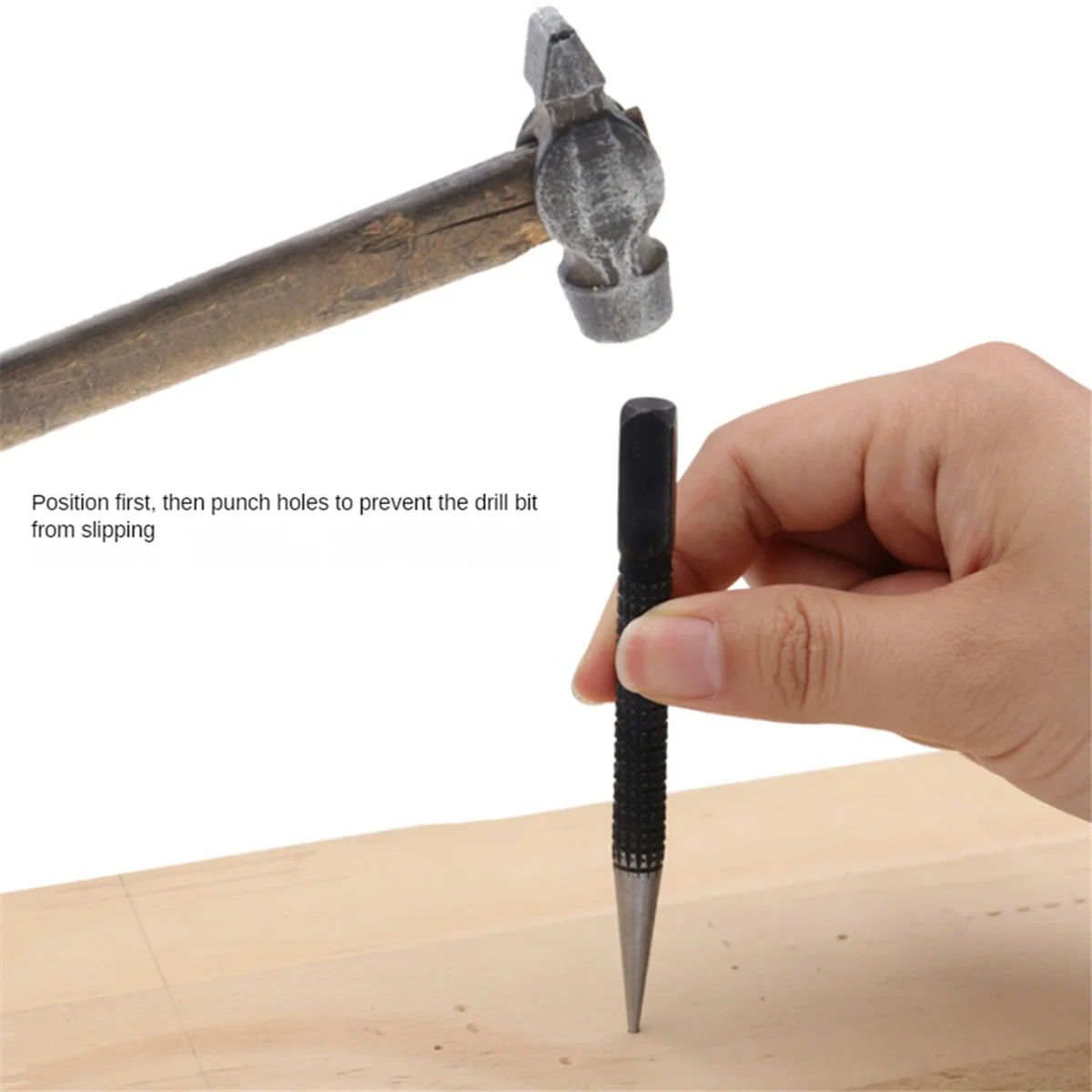 3Pc Center Punch Positionering Ponsboring Fixer Zwart Cilindrische Nail Punch Pin Tool Accessoires 1.5Mm/2Mm/3Mm