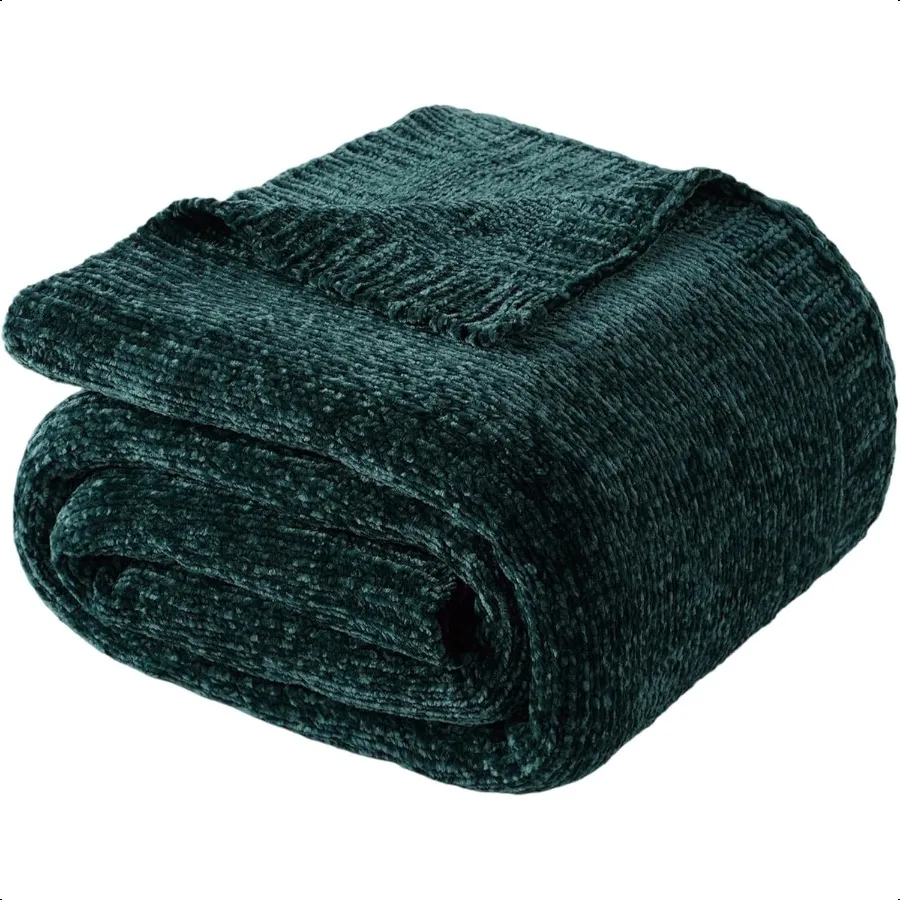 

Christmas Green Throw Blanket for Couch Chenille Knitted Blanket for Home Decor er Soft Warm Blanket for Bed Sofa Living Room 5
