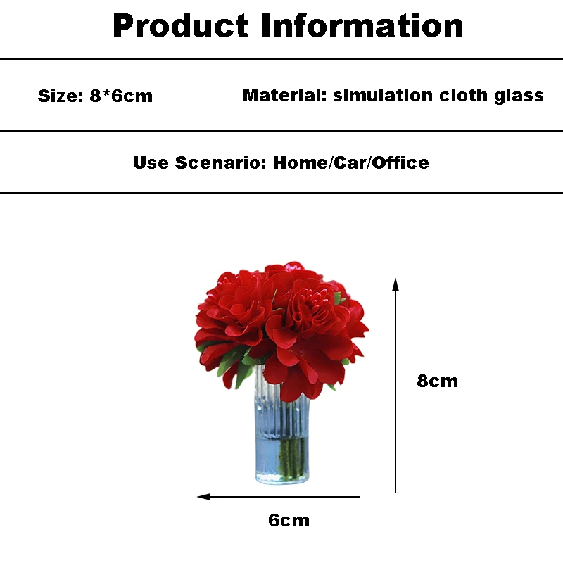 Romantic Artificial Flower Car Interior Decoration Ornament Cute Auto Center Console Decoration Gadgets Car Interior Accessories