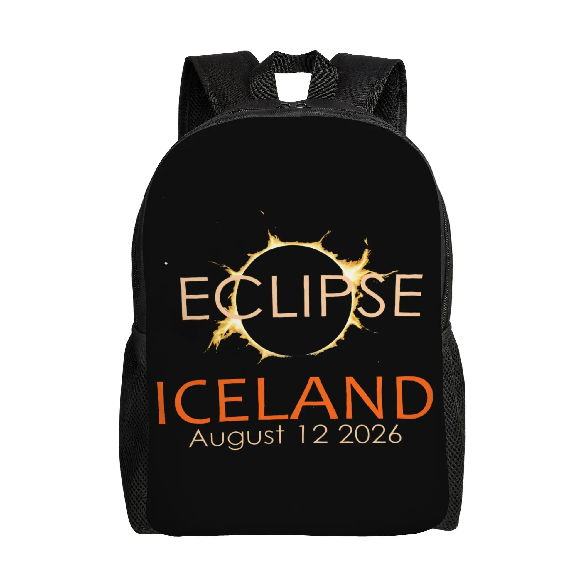 Solar Eclipse Iceland 08 12 26 Total Eclipse Iceland Backpack for Men Teenage High School Daypack  College Canvas Bags Gift
