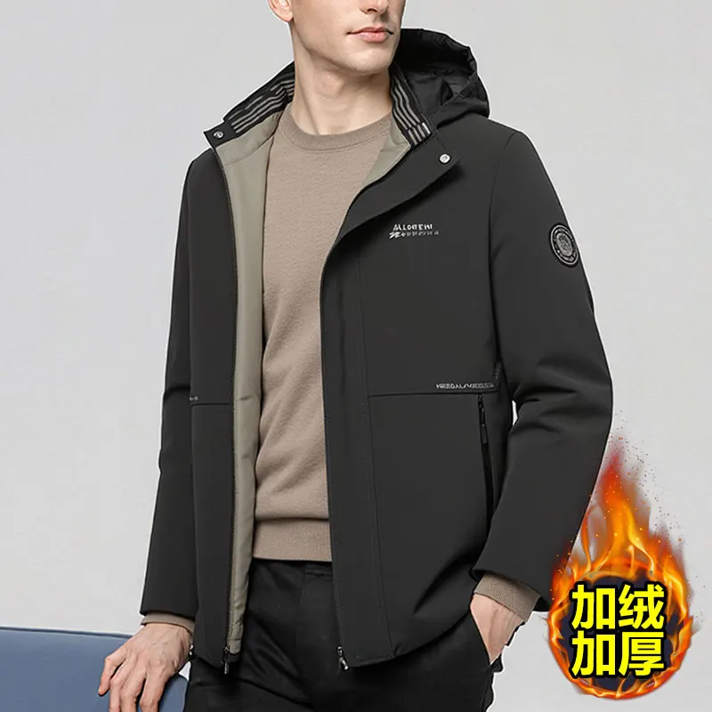 

Men Warm Coat Parkas for Men Hooded Casual Long Jacket Solid Removable Hat Coats Winter Fashion Casual Thickening Tops Men