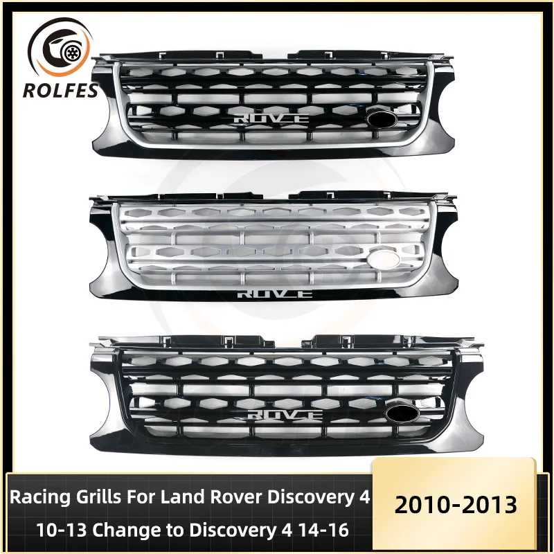 

ROLFES For Land Rover Discovery 3 10-13 Change to Discovery 4 2014-2016 ABS Racing Grille Front Mesh Grills Style Accessories