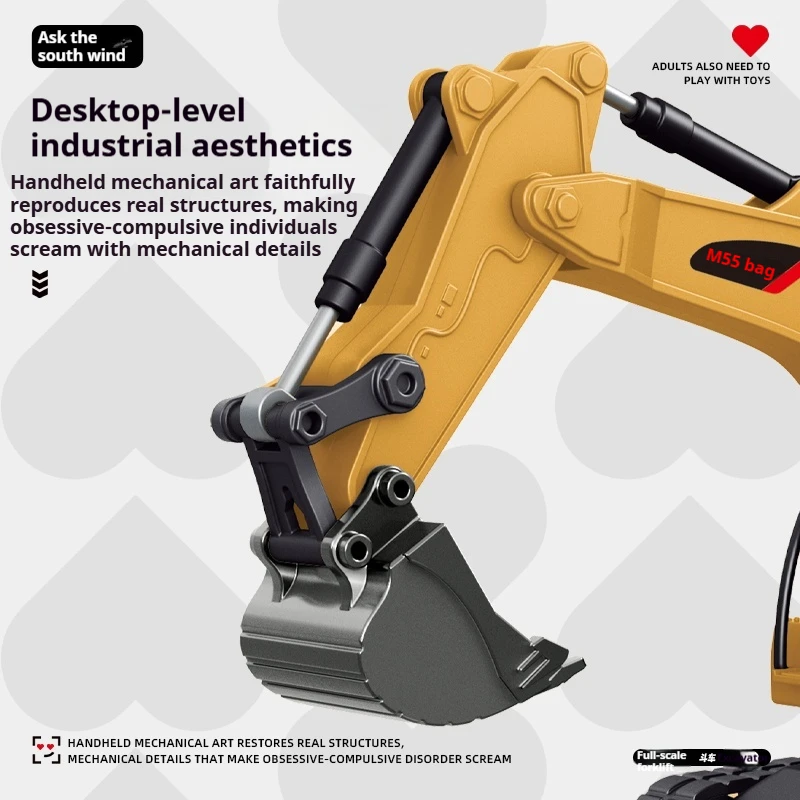 Nueva escala completa 1:64 aleación Mini vehículo de ingeniería RC 2,4G RC teléfono móvil RC excavadora de alta precisión carretilla elevadora modelo regalo