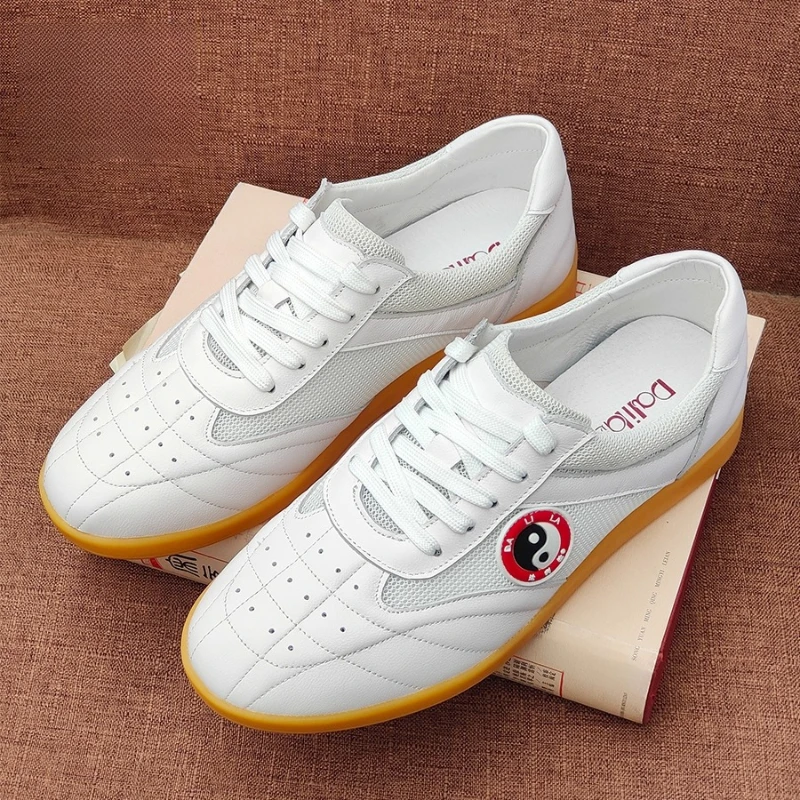 جلد البقر الأصلي تاي تشي أحذية لفنون الكونغ فو الووشو فنون الدفاع عن النفس لينة مرنة وحيد خفيفة الوزن الرجال النساء الأحذية #3