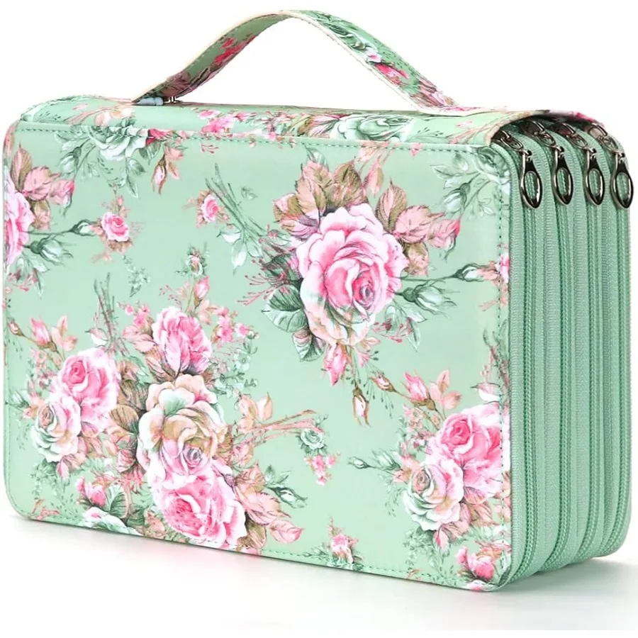 

Vomgomfom Colored Pencil Case - 200 Slots Pencil Holder with Zipper Closure in Twill Fabric for Large Capacity Organization of