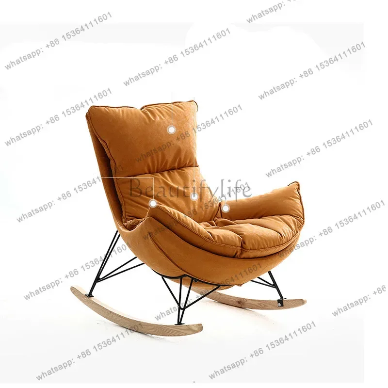 

FGStudy living room simple sofa chair single high back Nordic leisure recliner