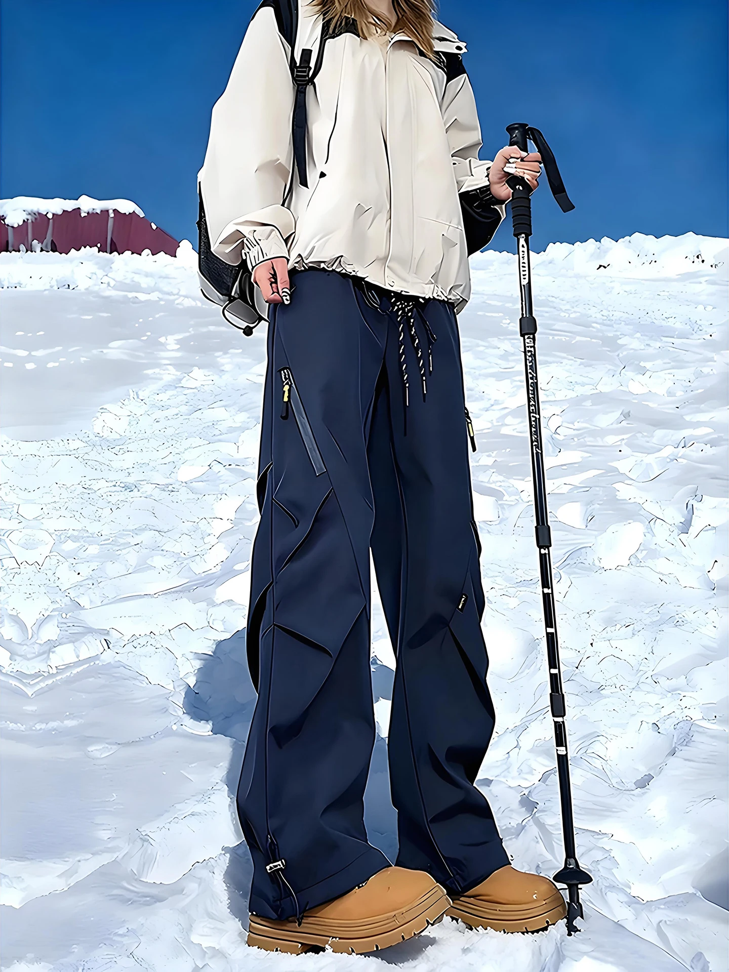 

Women's Winter Outdoor Skiing Fce Lined Soft ell Trousers Windproof Waterproof Mountain Climbing Workwear Pants