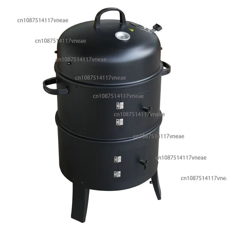 

Heavy-Duty Smoker Grill for Outdoor Barbecuing and Smoking Three-Tier Detachable Charcoal Smoker Grill