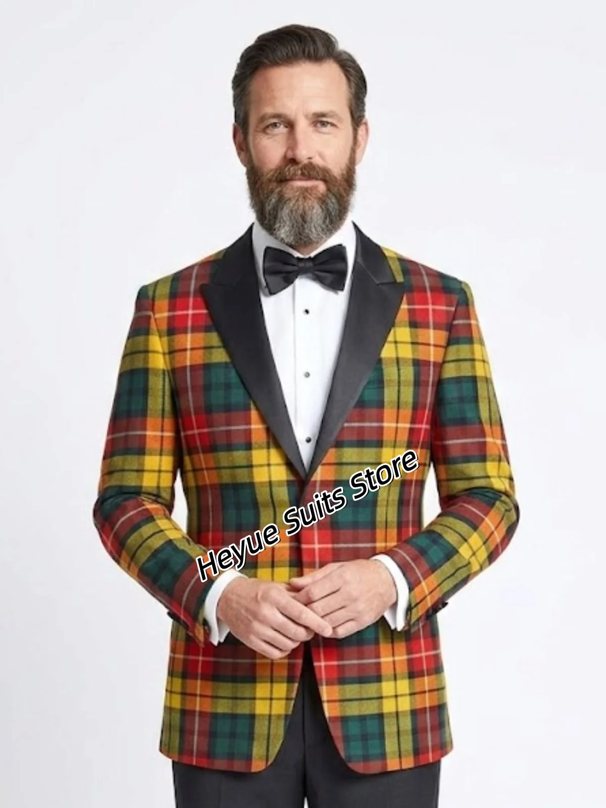 

French style Palid Men Suits Elegant Slim Fit Peak Lapel Groom Wedding Tuxedos 2 Pieces Sets Male Party Blazers Costume Homme