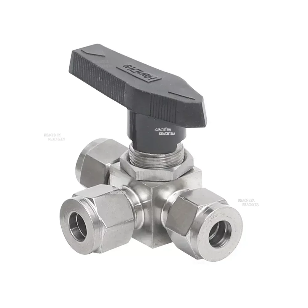 

304 Stainless Steel Tee Ball Valve Compression Fitting for Propane Fuel Water Oil Gas 3 6 8 12mm 1/4" OD