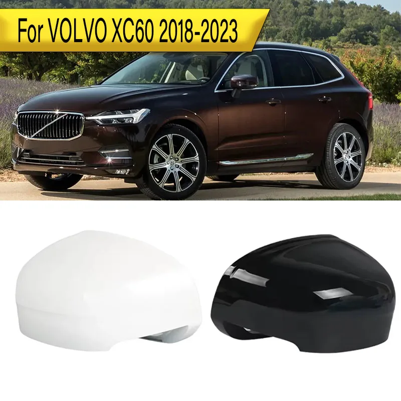 

Для VOLVO XC60 2018-2023 автомобильное боковое зеркало заднего вида, крышки зеркал, черный/белый сменный корпус бокового зеркала
