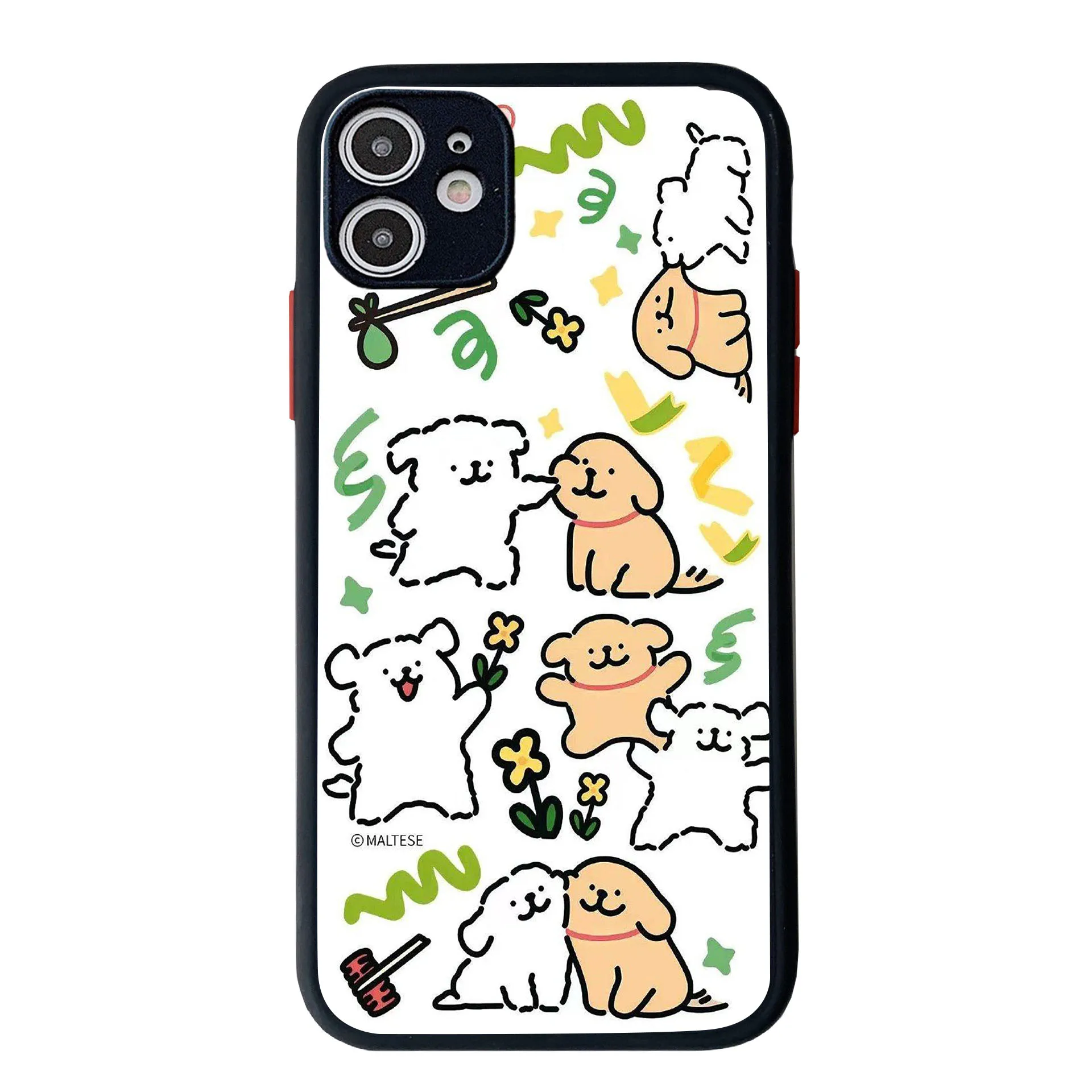 

MINISO X Maltese Funny Animal Dog Couple Phone Case for For iPhone 16 11 12 13 14 15 Pro Max Plus XR Cases Cover