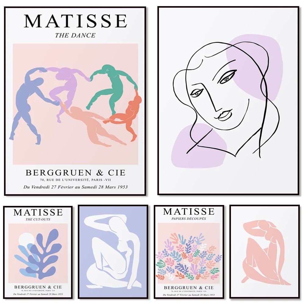 Matisse Print, DIGITAL DOWNLOAD, Matisse Exhibition Poster, Pastel Wall Art,Peach Blue Lilac Gallery Wall Set,Abstract Wall Art