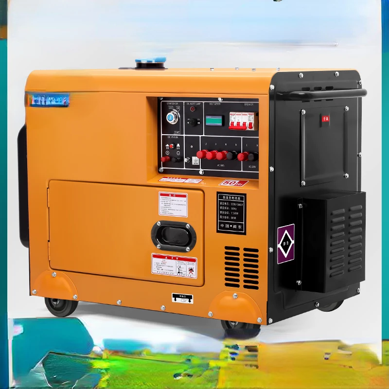 

Fine standard diesel generator set silent small 8kw household mini 5kW 220v industrial 380v fully automatic