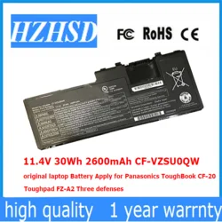 11.4V 30Wh CF-VZSU0QW CF-VZSU0QR CF-VZSU0QK CF-VZSU0QJS Original laptop Battery for Panasonics ToughBook CF-20 Toughpad FZ-A2