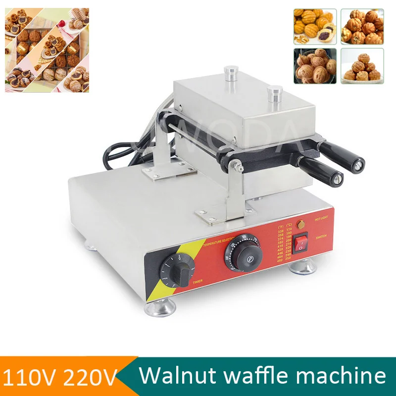 Commercial Walnut Waffle Maker Electric Walnut Cake Making Machine Electric Walnut Waffle Snack Machine Nut Shaped Waffle Bread