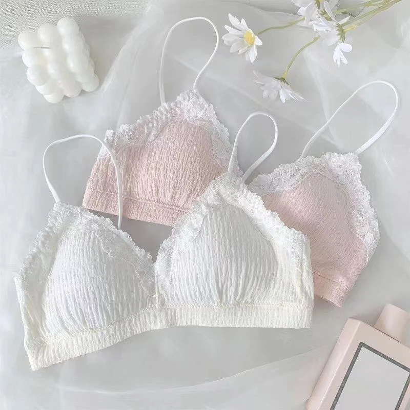 2023 New Lace Underwire Bra Girls Comfortable Breathable Anti-sag Bra