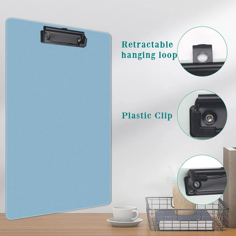 4 Pack Multiple Color Clip Board With Metal Clip, For , Nurse, Teacher, Student