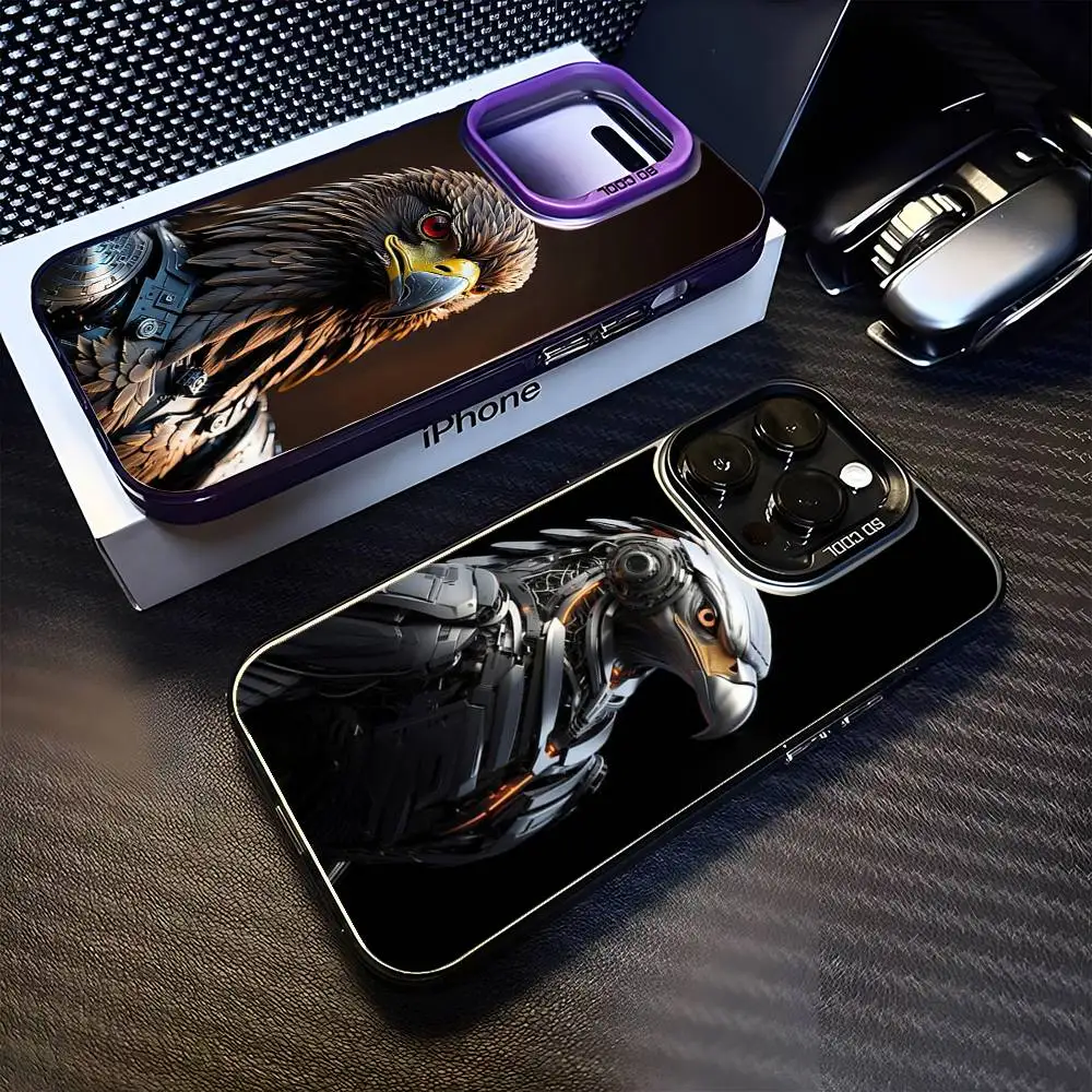 

Mechanical Eagle Phone Case For iPhone 16,15,14,13,12,11,Mini,Pro,MAX Purple Matte Shockproof Cover