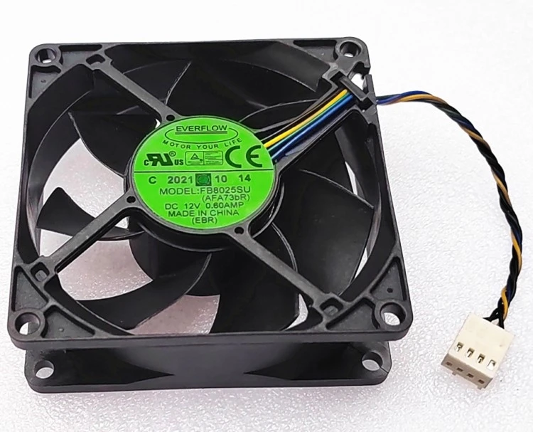 FB8025SU New EVERFLOW 8025 8CM 80mm CPU PWM Cooling Fan Hydraulic 4-wire Speed Control 12V 0.60A