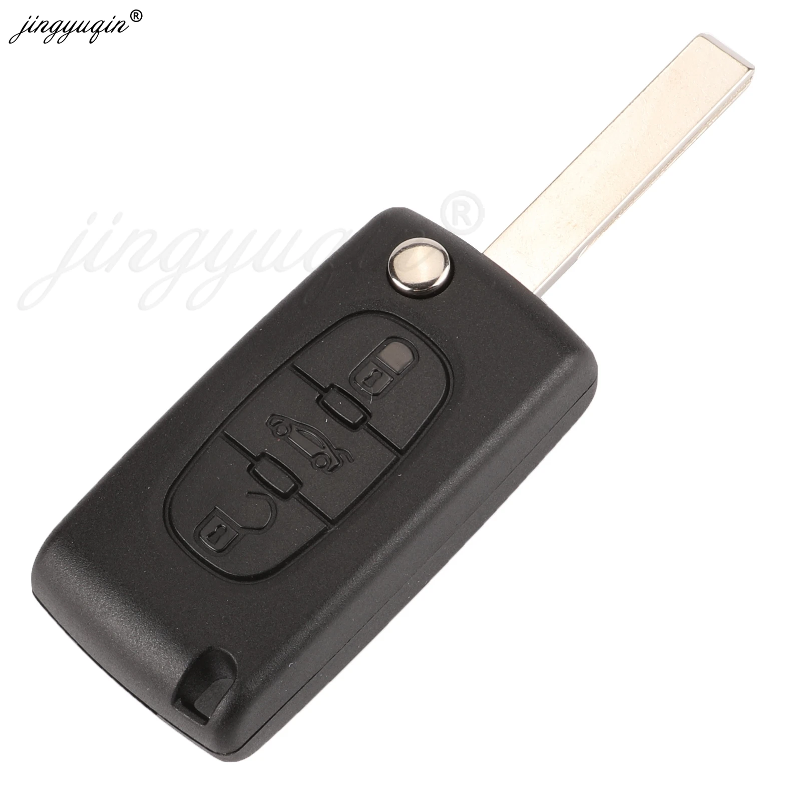 jingyuqin Car Key Fob Shell 2/3/4 Przyciski Dla Fiat Scudo Ulysse Lancia Phedra HU83 Fit / VA2 Blade Ce0523 Ce0536 Wymień Keys Case