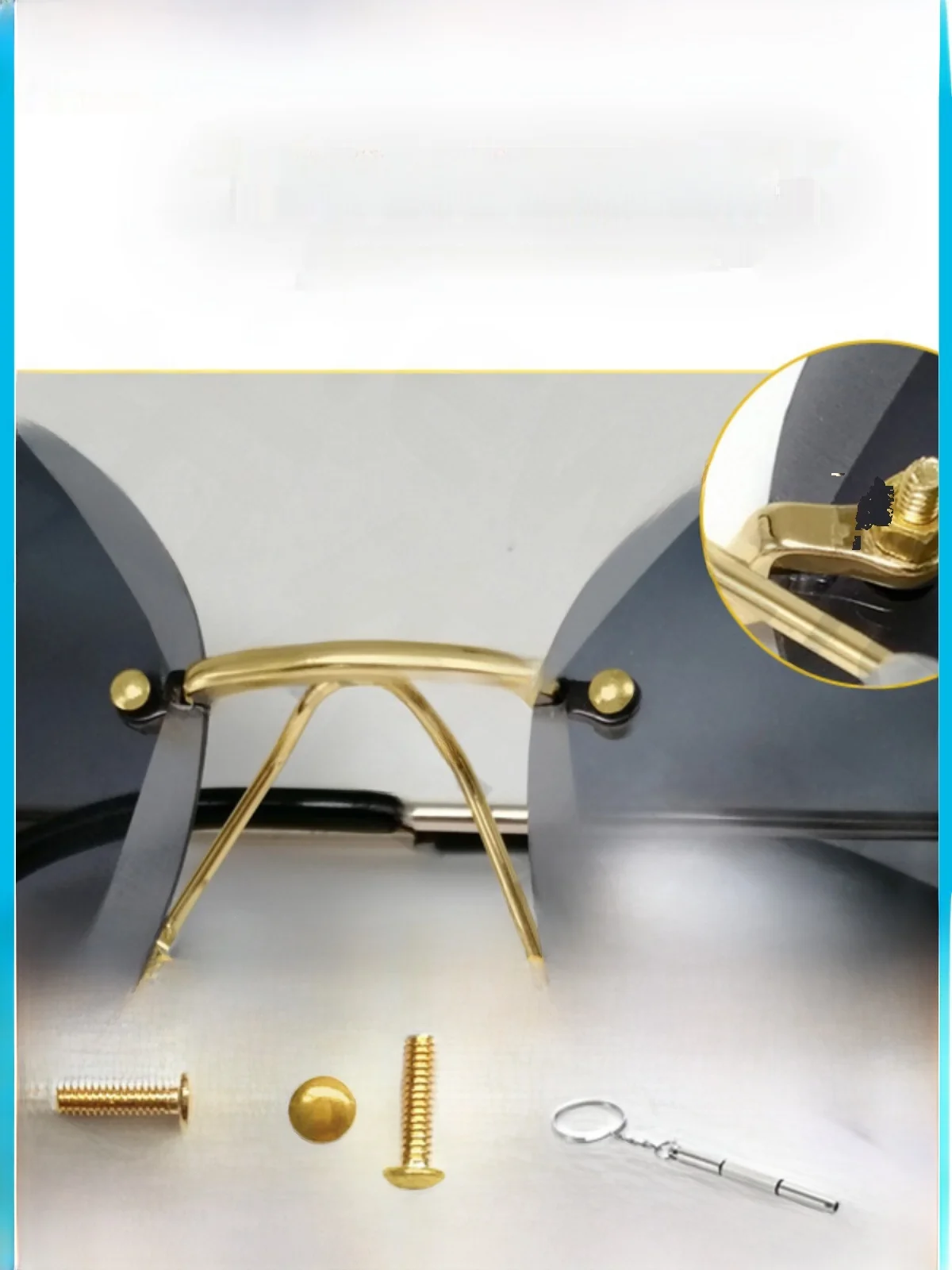 Gold Frameless round Head Screw for Sunglasses Repair Fixed Washer Pad Popular Eyeglasses Maintenance Accessories