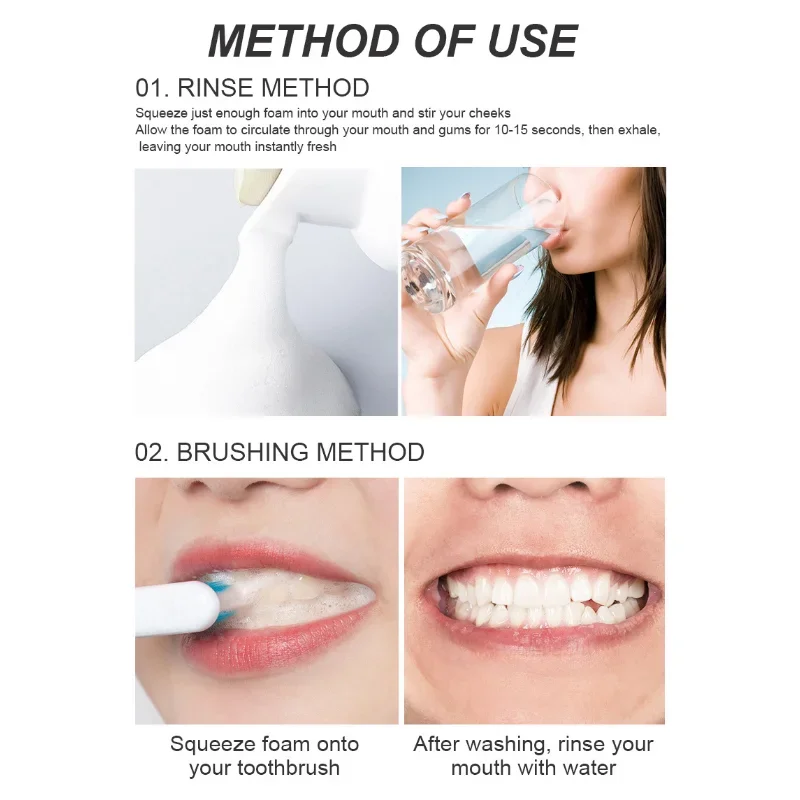 Espuma de limpieza profunda para blanquear los dientes, pasta de dientes para Mousse, elimina las manchas, aliento fresco, herramientas de cuidado Dental, la mejor oferta