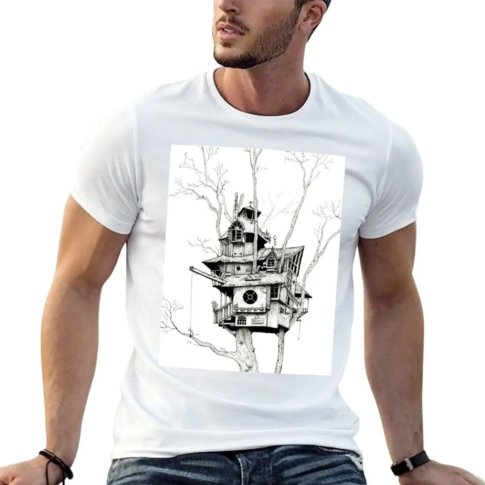 Treehouse T-Shirt Basic Breathable Solid Color T-Shirt